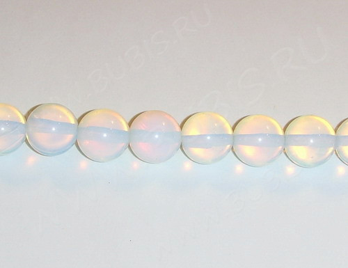 Бусина округлая 10мм Лунный камень синт. (Опалит) (камни) (НИТЬ)