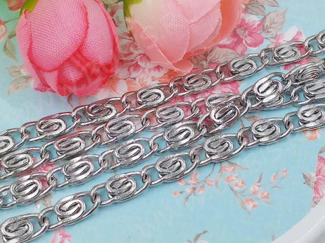 Цепочка I120 "Улитка" звено 11,5*5*1,5мм цвет платины (Iron) (50см)