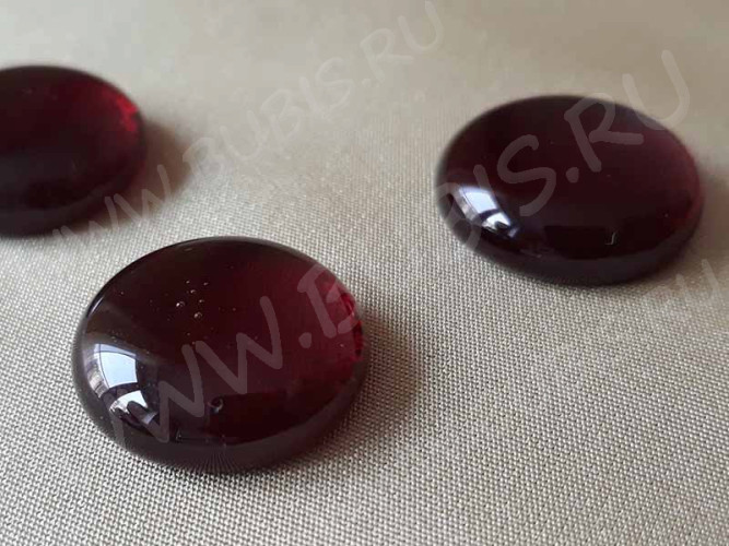Кабошон Фьюзинг 209 Круглый 20мм Бордовый прозрачный