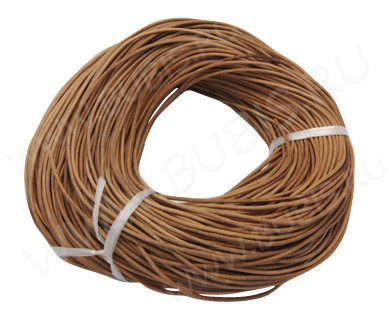 Шнур кожаный 03 воловья кожа 2мм светло-коричнево-розовый (1м)