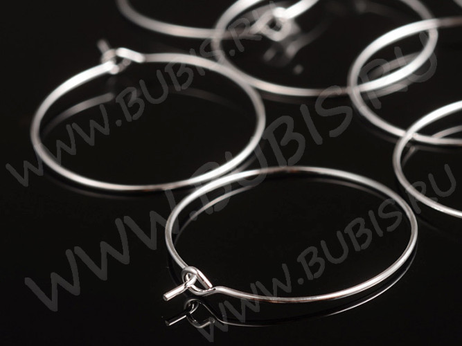 Декоративный Элемент 096 Кольцо для бокала бутылки серёжек 25мм серебристый (Brass)(10шт)