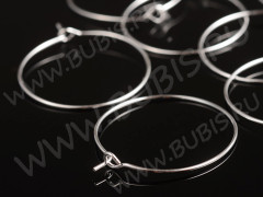 Декоративный Элемент 096 Кольцо для бокала бутылки серёжек 25мм серебристый (Brass)(10шт)