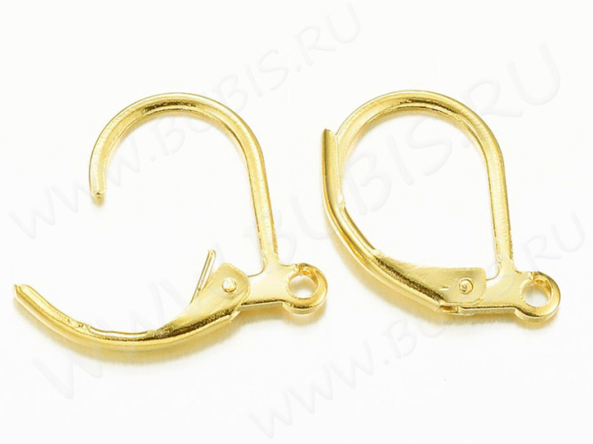 Швензы с французским замком №53 крабики 15*10*1,5мм золотистые (Хирургическая сталь) (1 пара)