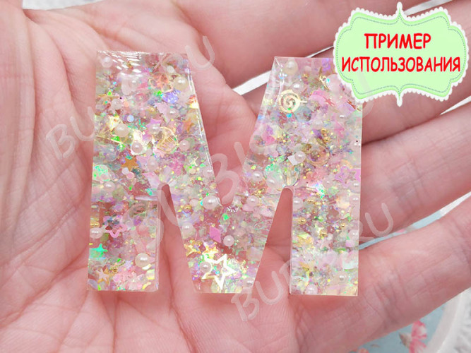 Наполнение для смолы и бутылочек 132 хлопья слюды пластиковые Bubis Crafts ярко-розовые с АВ (декор)