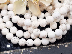 (ОПТ) Бусина округлая 8мм Говлит МОЛОЧНЫЙ натуральный (камни) (НИТЬ)