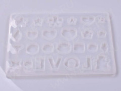 Молд 217 для эпоксидной смолы LOVE цветочки сердца 250*200*9мм (силикон)