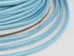 Вощёный полиэстеровый шнур "корейский" 2мм светло-голубой (1м)