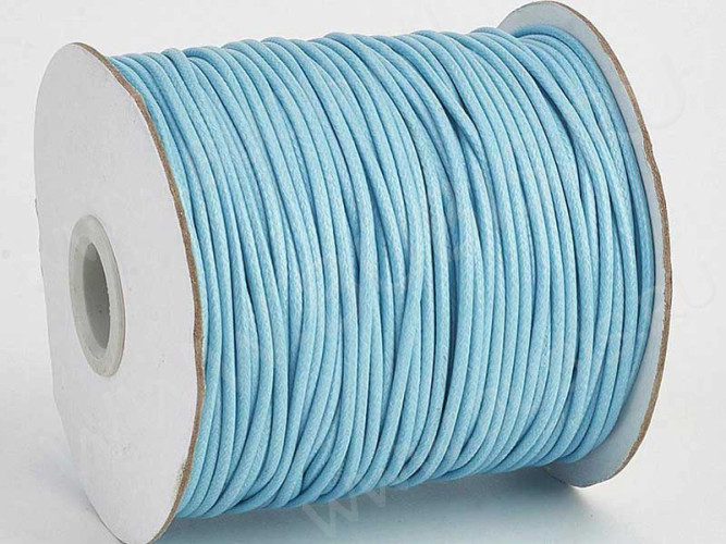 Вощёный полиэстеровый шнур "корейский" 2мм светло-голубой (1м)