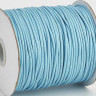 Купить Вощёный полиэстеровый шнур "корейский" 2мм светло-голубой (1м) с доставкой по России