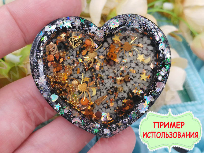 Молд 255 для эпоксидной смолы 50*45*8мм Шейкер/рамка Луна (силикон)