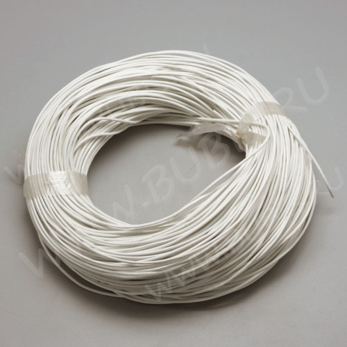 Шнур кожаный 14 воловья кожа круглый 1,5мм белый (1м)