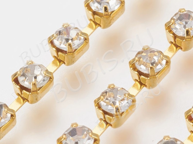 Цепочка C29 СТРАЗОВАЯ 3,5*3,5мм золотистая (Brass) (50см)