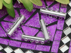 Магнитный замочек №31 слайдер, лифт на 4 нити 27*11*7мм серебристый (Brass)