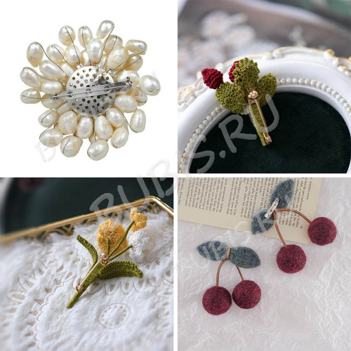 Основа (заготовка) для броши №131 Булавка 3 отверстия 30*4,5*4,5мм золотистая (Хирургическая сталь)