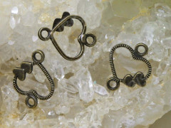 116 Коннектор рамка Сердечко тонкое 13*11*0,8мм античная бронза (литьё)