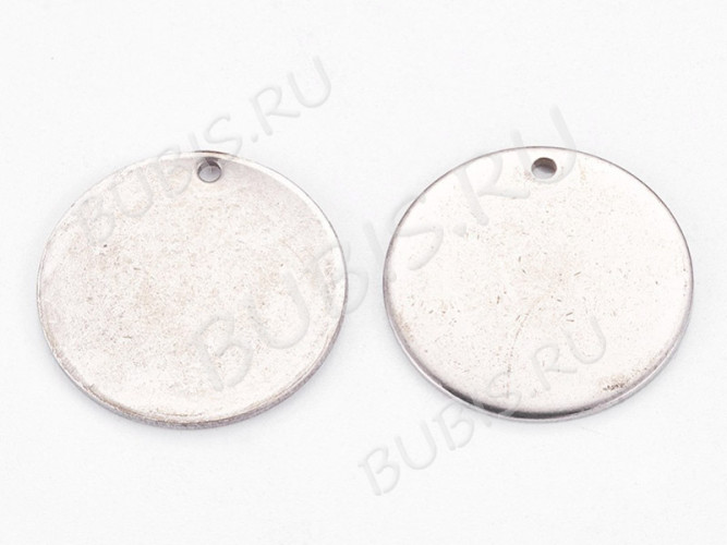 Подвеска Жетон 43 Круг 30*1мм цвет платины (Хирургическая сталь)