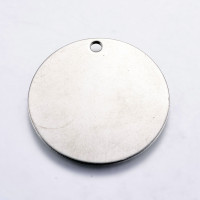 Подвеска Жетон 43 Круг 30*1мм цвет платины (Хирургическая сталь)