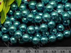 (СКИДКИ!!!) Бусина &quot;жемчуг&quot; 10мм бирюзовая (стекло) (10шт.)