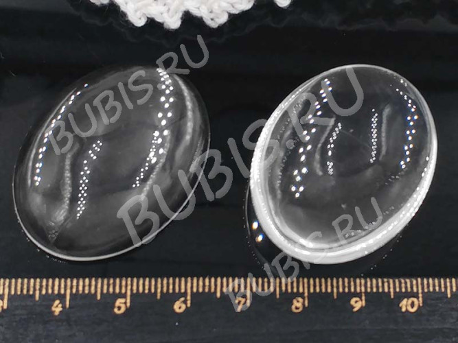 Кабошон стеклянный 13 Овал 40*30*8мм прозрачный (стекло)