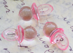 Подвеска Соска 02 3D 19,5*10*10мм розовая прозрачная (акрил)