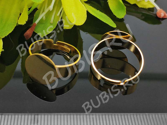 Основа (заготовка) для кольца 119 17мм с платформой 12мм золотистая (Brass)