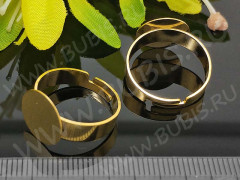 Основа (заготовка) для кольца 119 17мм с платформой 12мм золотистая (Brass)