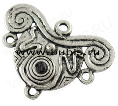 Подвеска для серёжек №014 Треугольная 29*21,5мм античное серебро