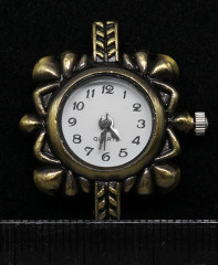 Заготовка для часов 070 Квадратная 30,5*25,8*7,1мм античная бронза+белый (часы)