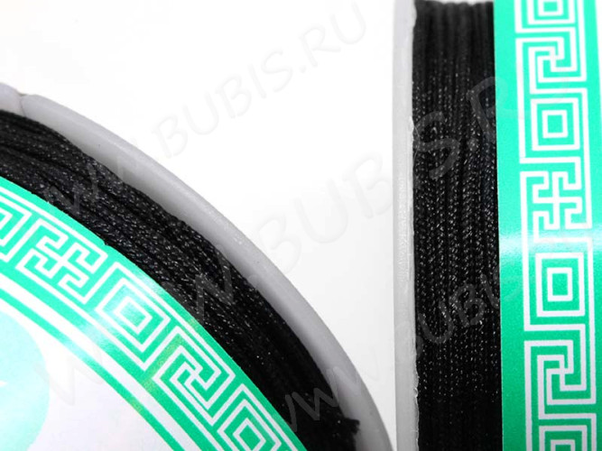 (СКИДКИ!!!) Нейлоновый шнур 03 Шамбала круглый 1мм чёрный (катушка 35м)