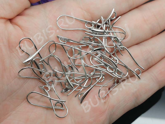 Швензы-крючки №073 Капелька 21*7,5*2мм цвет платины (LUX Китай) (Brass) (1пара)