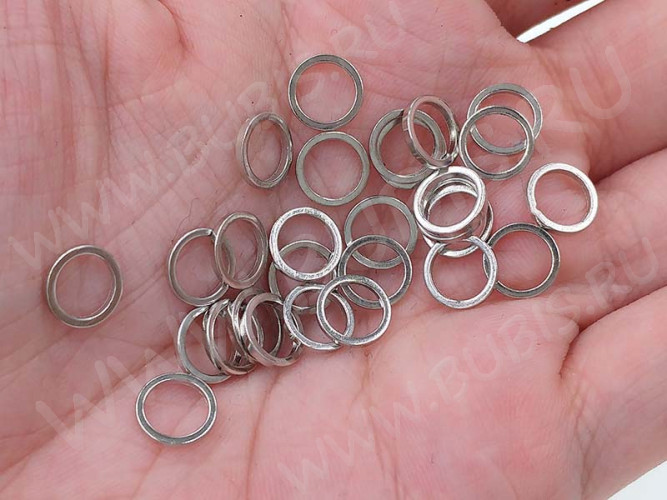 Кольцо декоративное 21 Ронделька плоская 8*8*1мм цвет платины (Brass) (20шт.)