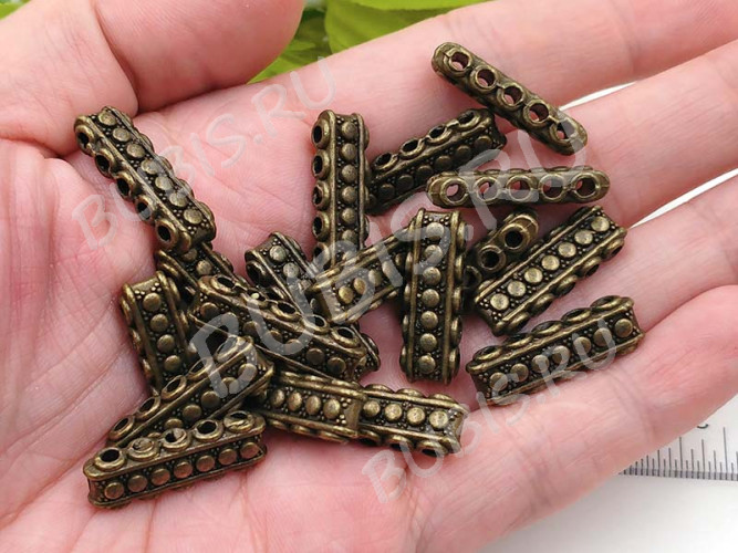 Разделитель 29 на 5 нитей 23*7,5*5мм античная бронза (литьё)
