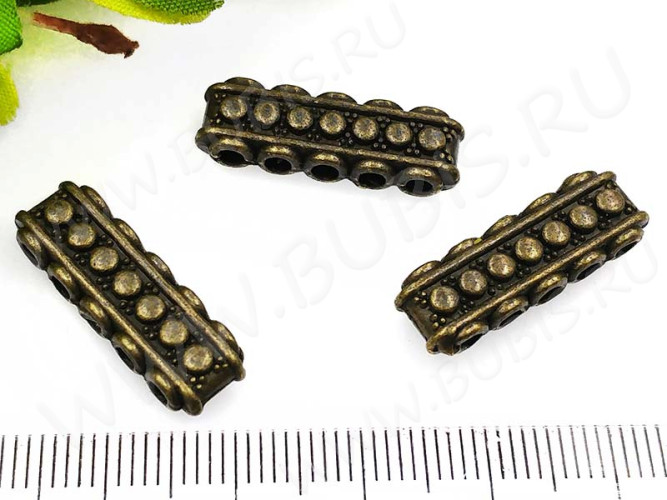 Разделитель 29 на 5 нитей 23*7,5*5мм античная бронза (литьё)
