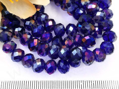 (СКИДКИ!!!) Бусина Абакус гранёный 8*8*5,5мм Хрусталь т.синий с АВ прозрачный (имитация Сваровски) (10шт.)