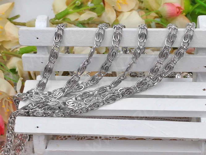 Цепочка I119 "Улитка" малая звено 7*2,7*1,2мм цвет платины (Iron) (50см)