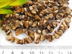 Крошка (галтовка) каменная 238 5-9мм Яшма Пейзажная (рисунчатая) натуральная (камни) (длинная нить прим. 80см)