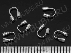 Защита ланки 01 протектор от перетирания нити и лески 4*5*1мм цвет платины (Brass) (50шт.)