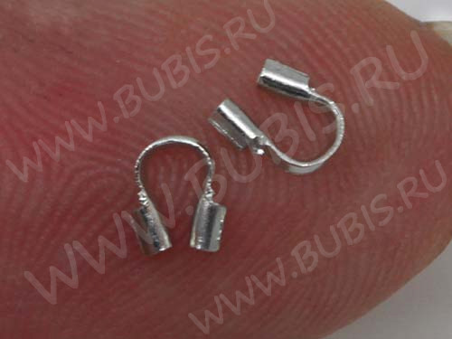 Защита ланки 01 протектор от перетирания нити и лески 4*5*1мм цвет платины (Brass) (50шт.)