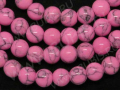 Бусина округлая 12мм Говлит розовый (камни)