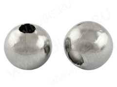 Шарик металлический Бусина 8мм цвет платины (Хирургическая сталь) (10шт.)