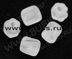 Бусины Цилиндрики закрученные 6*5мм прозрачные матовые полупрозрачные (стекло) (10шт.)