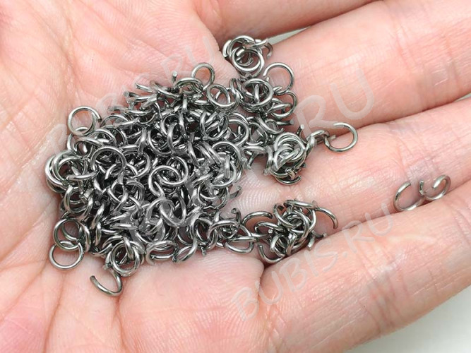 (СКИДКИ!!!) Колечки одинарные 3*0,5мм Ювелирная сталь цвет платины (Хирургическая сталь) (200шт)