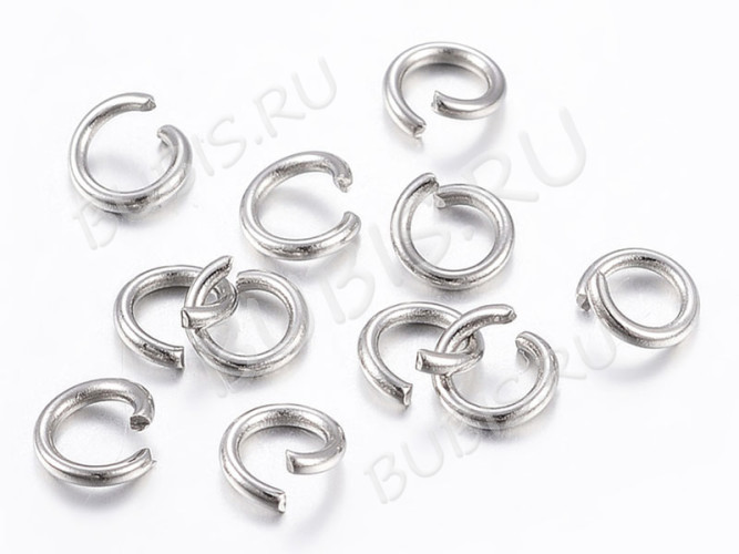 (СКИДКИ!!!) Колечки одинарные 3*0,5мм Ювелирная сталь цвет платины (Хирургическая сталь) (200шт)