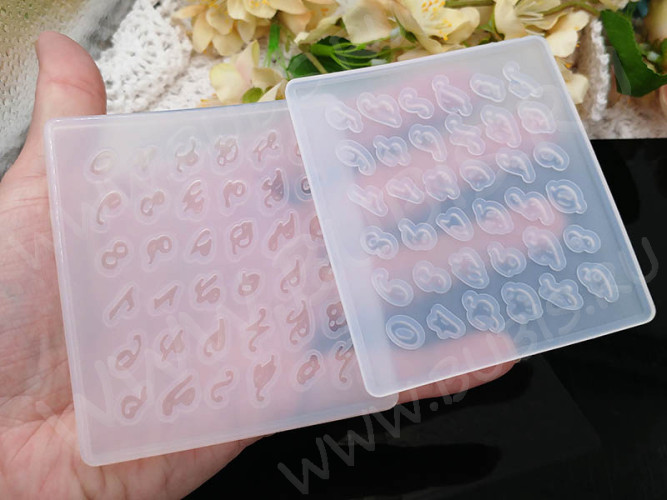 Молд 172 для эпоксидной смолы 9*8*3,8см Буквы и Цифры прописные (силикон)