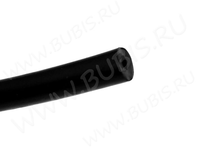 Полиуретановый шнур 09 4мм ПОЛЫЙ матовый (2мм) чёрный (1м)