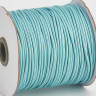 Купить Вощёный полиэстеровый шнур "корейский" 2мм светло-голубо-бирюзовый (1м) с доставкой по России