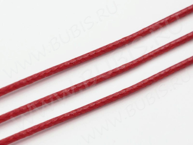 (ОПТ) Вощёный полиэстеровый шнур 03 "корейский" 0,5мм красный (катушка 165м)