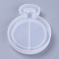 Молд 256 для эпоксидной смолы 50*45*8мм Шейкер/рамка Часы (круг кулон) (силикон)