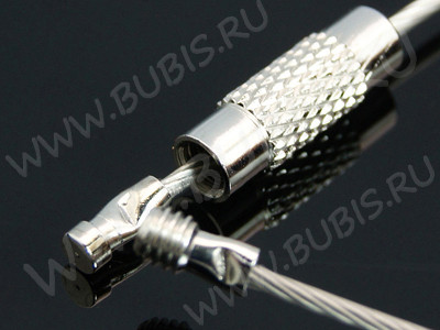 Чокер 03 из стальной проволоки с покрытием и винтовым замочком 2,7мм зелёный (примерно 45см)