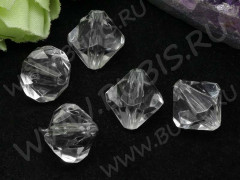 Юла гранёная 14*14мм прозрачная (акрил)